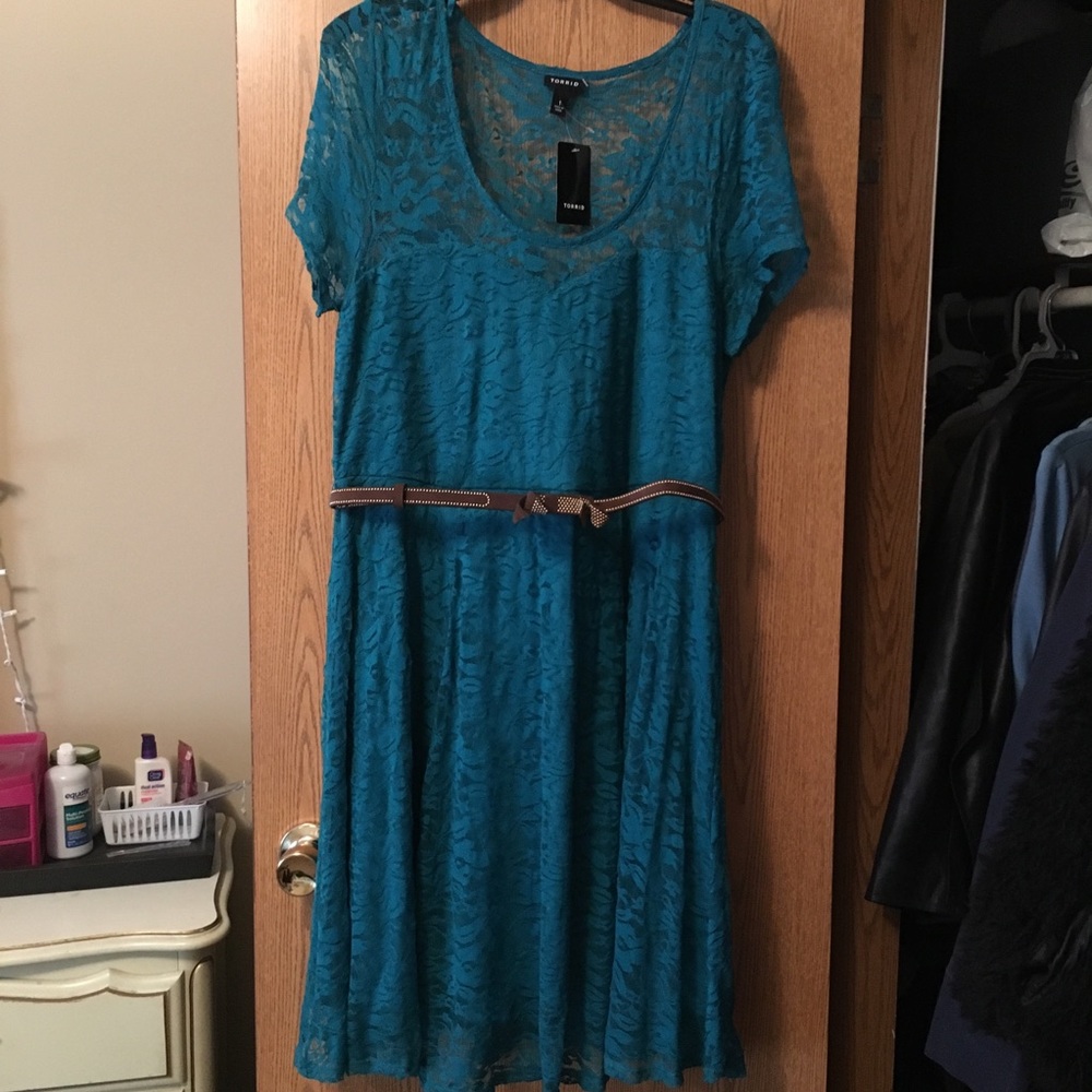 Torrid teal lace dress size 1x.  New with tags!